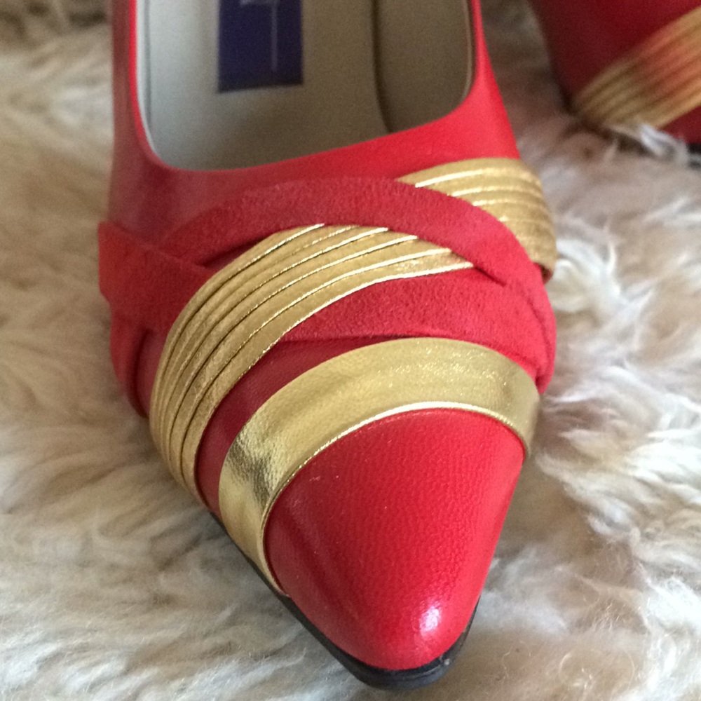 MEDA Japanese  hi heels  red gold 23.5cm